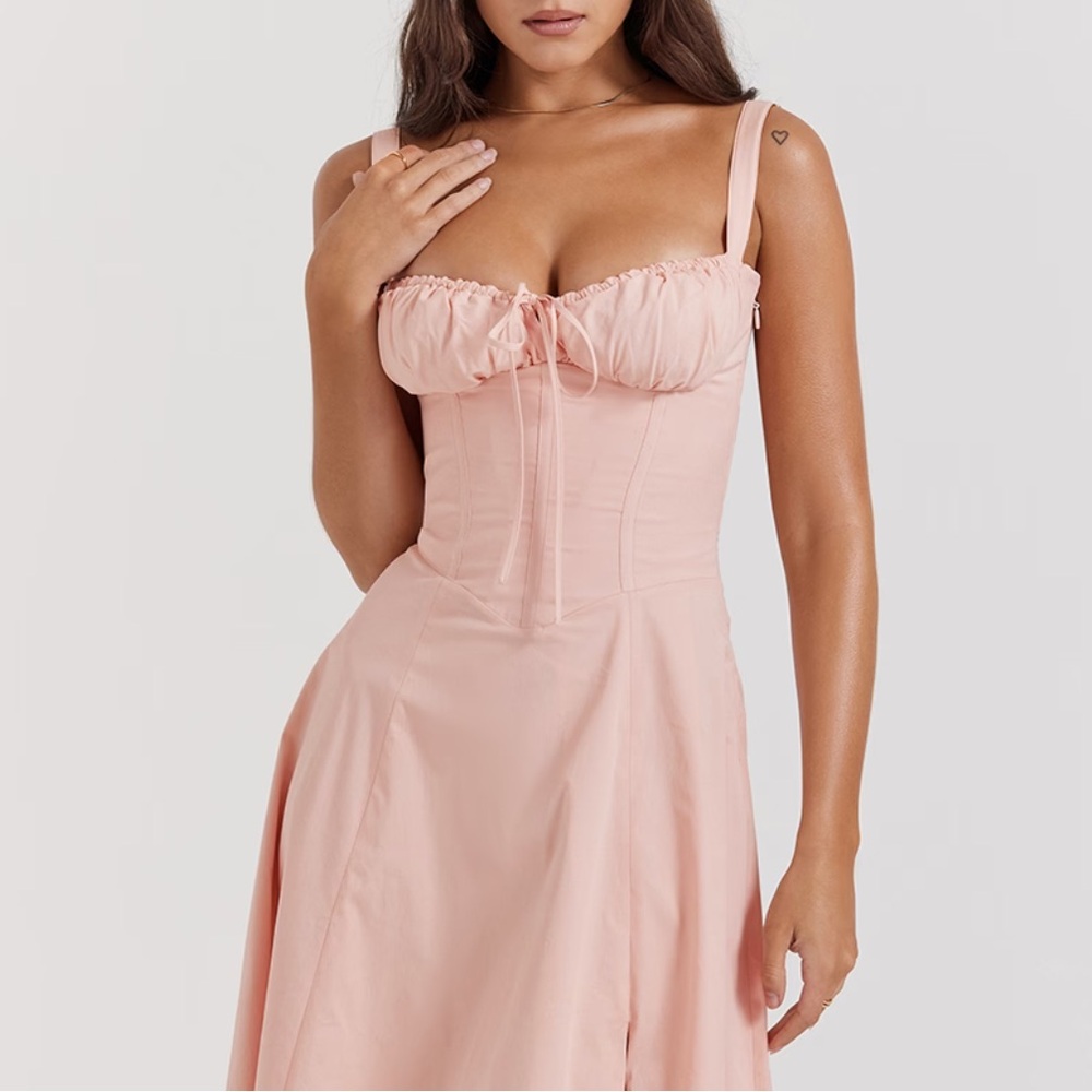 House of CB Carmen Baby Pink Bustier Dress